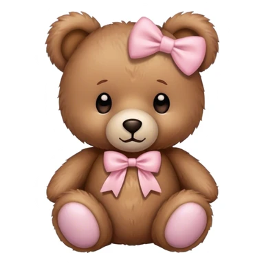 Teddy bear with light pink bow  sticker