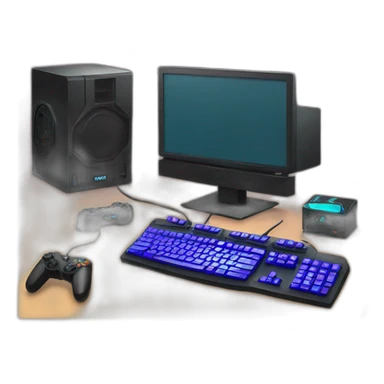 Gaming setup with rgb computer  sticker