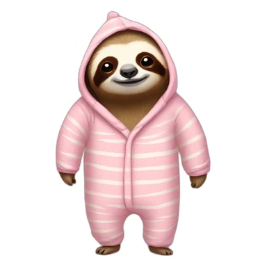 Sloth in pajamas sticker