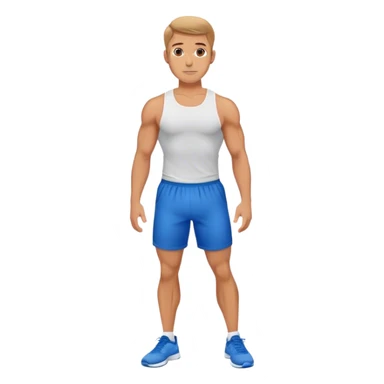 fit man with blue shorts stability ball exercises sticker