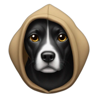 Dog wearing black hoodie  sticker