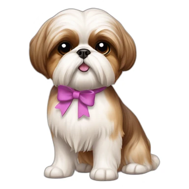 Dog Shih Tzu with a bow on head full-body sticker