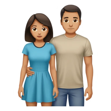 A women being bent over behind a Latino man sticker