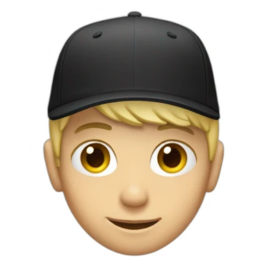 boy blonde with rays in his eyes and black cap sticker