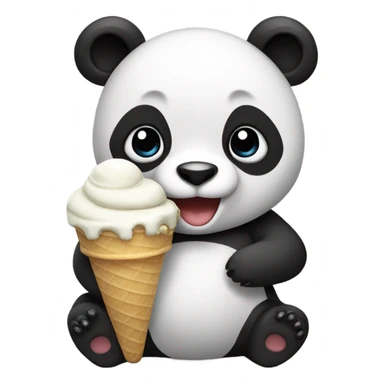 Panda eating ice cream sticker