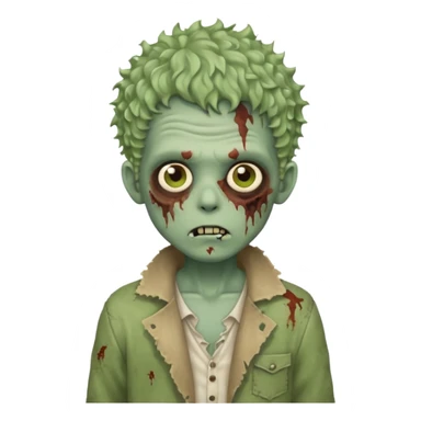 Faça um menino zumbi com cabelo cacheado  sticker