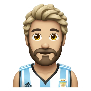 Una persona con camiseta  de argentina  con barba y una corona futbolista sticker