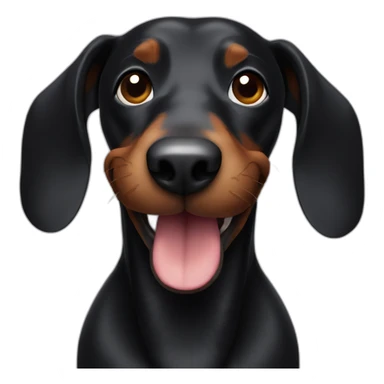 smiling-black-sausage-dog-face sticker