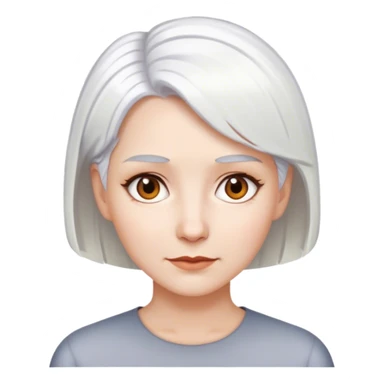 White woman with brown eyes, white hair, white skin, short cropped  hair sticker