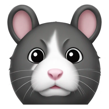 Face black back white butt black hamster sticker