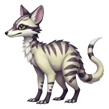 Feral Rare Fantasy dark pastel-white-gradients Vernid-Sergal-Genet-species by LiLaiRa, random markings, tufted ears, full body, 4 legs sticker