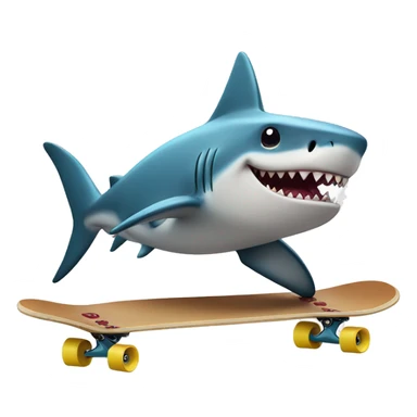 Shark on skateboard sticker