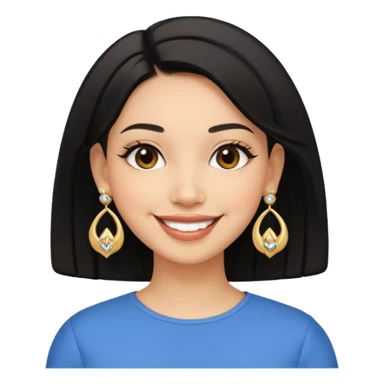 kardashaian sister with bob black hairstyle and big designed earrings sticker