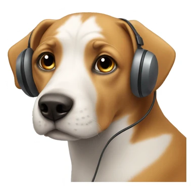 a dog wearing EarPods  sticker