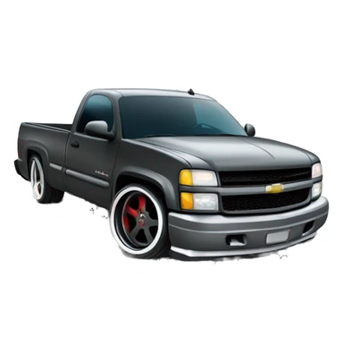 Lowered 2 door 2004 Silverado doing a burnout  sticker