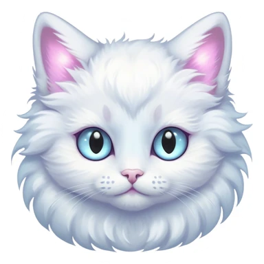 pastel angel cat with  three glowing eyes sticker