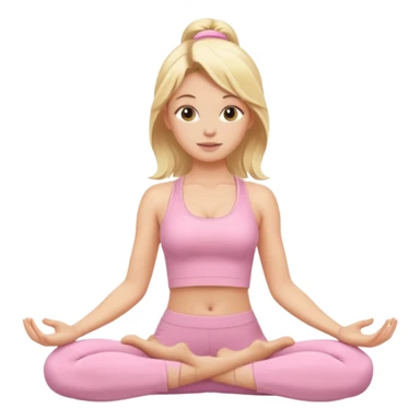 blonde yoga girl light pink clothes n sticker