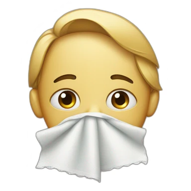 Sad face with Handkerchief sticker