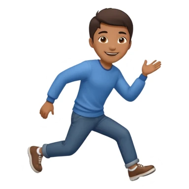 asian man tripping on sidewalk with heart eyes sticker