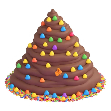 pile of poo with rainbow confetti, festive and fun sticker