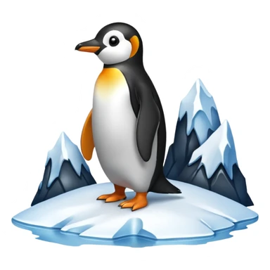 penguin looking to ice mountains sticker