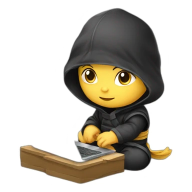 Baby ninja Developer with computer sticker