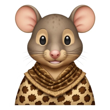a jerry mouse wearing ancient animal skin cloth, half body, icon sticker