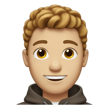 white boy with brown middle part sticker