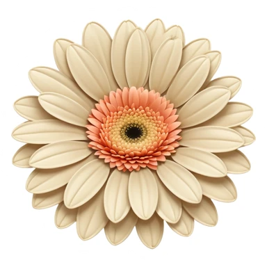 light beige Gerbera flower sticker