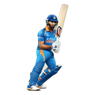 Dhoni emoji lifting cricket bat sticker