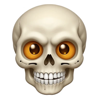 cartoonish squinting skull sticker