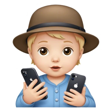  Baby with hat and iPhone 16 pro sticker