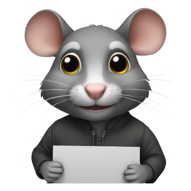 A rat holds a sign with the inscription "Alinght" sticker