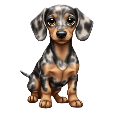 Tan merle mini dachshund sticker