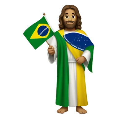 jesus holding a brazil flag sticker