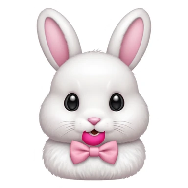 white bunny with pink bowtie sticker