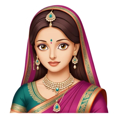 Aishwarya Rai in a saree, traditional Indian outfit, jewelry sticker