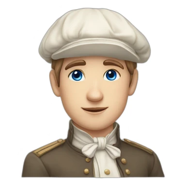 bastien bricout with bonnet and bleu eyes sticker