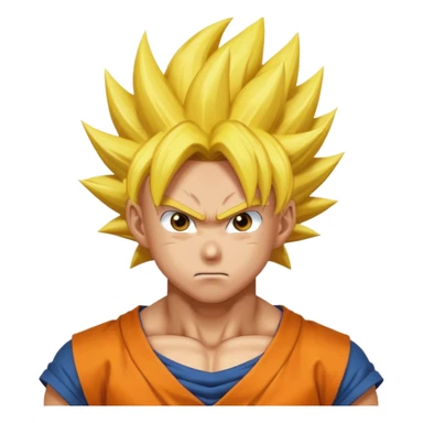 Goku's transformation with yellow hair emoji sticker