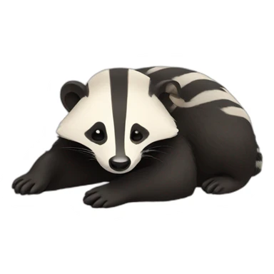A badger going to sleep sticker