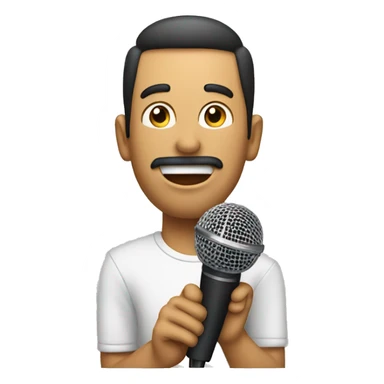 singing man with microphone sticker