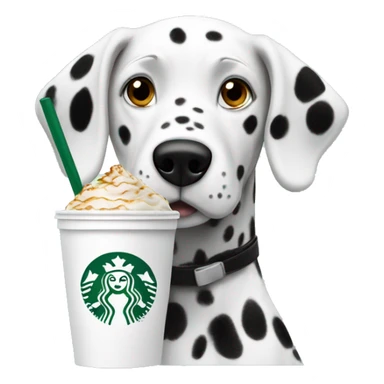 dalmatien drinking starbucks  sticker