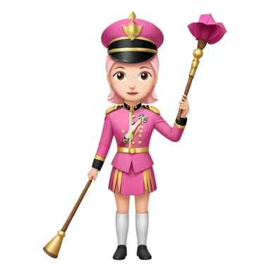 Parade Marchers, drum major, pink uniform female sticker