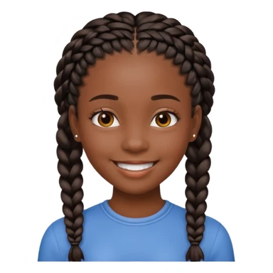 black girl with braids sticker