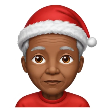 black elderly with red xmas hat sticker