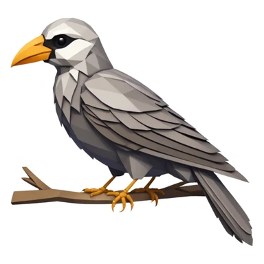 low poly bird died sticker