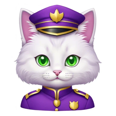 CUTE CAT in PURPLE  uniform  sticker