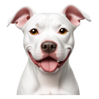 White pitbull red collar sticker