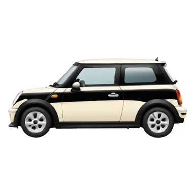 cream and black mini cooper sticker