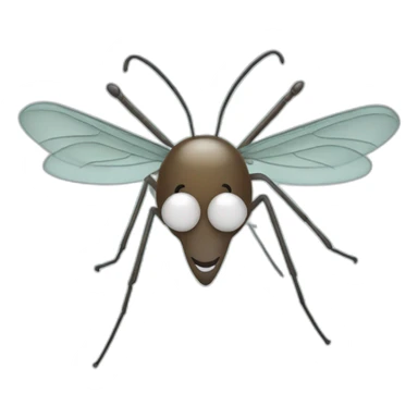 Mosquito smiling with a headband sticker